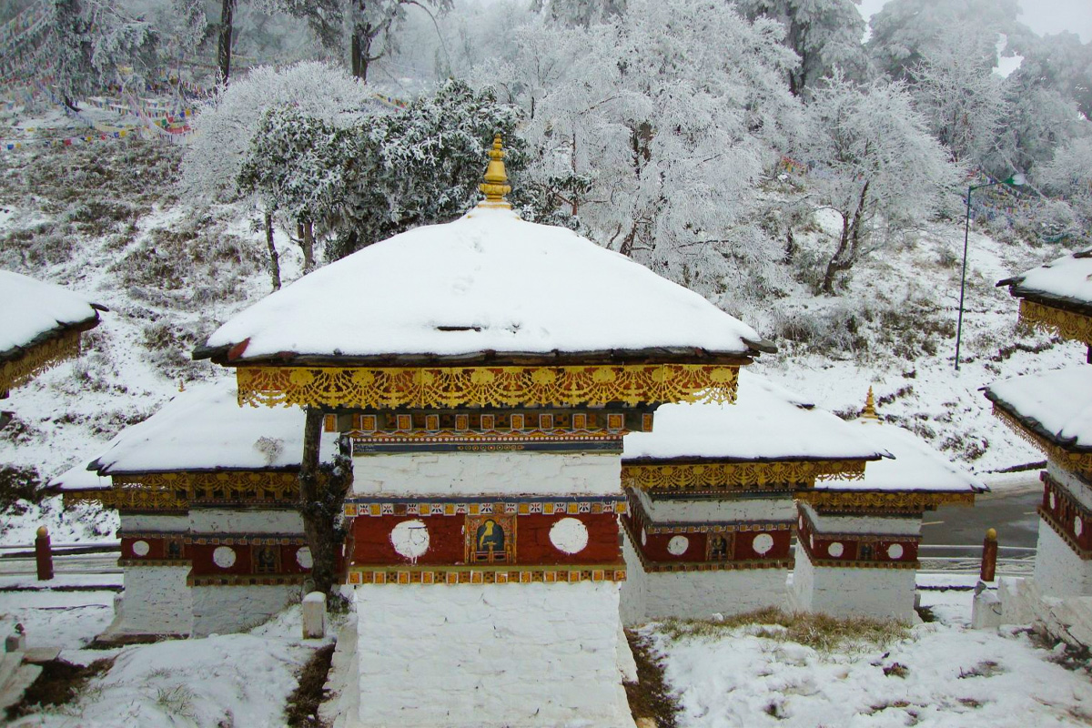 January Snowfall in Bhutan